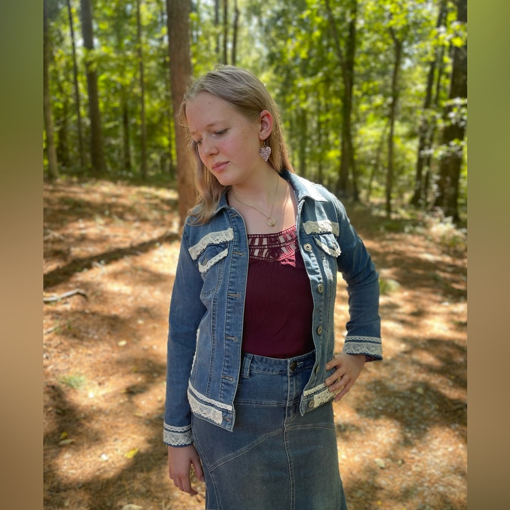 Upcycled Style&Co Denim Lace Jacket
